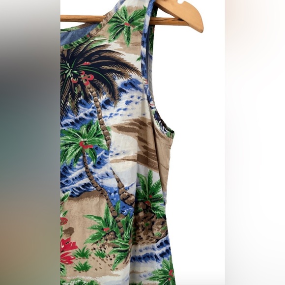 Talbots Hawaiian Aloha tropical prnt slvlss shift drss SZ M 8-10 coastal - Picture 6 of 10